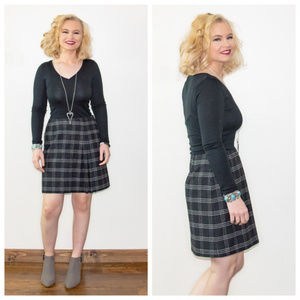Vintage 1980s Oversized Lines Plaid Skirt